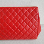Chanel Clutch Red Lambskin with Silver Hardware #RYLT-2 - Image 4