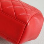 Chanel Clutch Red Lambskin with Silver Hardware #RYLT-2 - Image 17