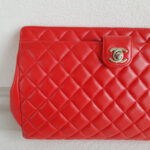 Chanel Clutch Red Lambskin with Silver Hardware #RYLT-2 - Image 2