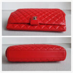 Chanel Clutch Red Lambskin with Silver Hardware #RYLT-2 - Image 10