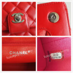 Chanel Clutch Red Lambskin with Silver Hardware #RYLT-2 - Image 19
