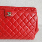 Chanel Clutch Red Lambskin with Silver Hardware #RYLT-2 - Image 3