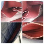 Chanel Coco Handle Large Navy Blue/Maroon with Grained Calfskin/Lizard Skin Printed Handle and Rustic Gold Hardware #RKCT-2 - Image 25