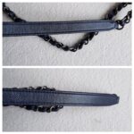 Chanel Coco Handle Large Navy Blue/Maroon with Grained Calfskin/Lizard Skin Printed Handle and Rustic Gold Hardware #RKCT-2 - Image 17