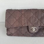 Chanel Flap Bag Brown Snake Skin with Silver Hardware #RSLC-1 - Image 3