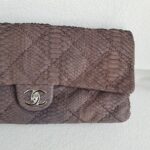 Chanel Flap Bag Brown Snake Skin with Silver Hardware #RSLC-1 - Image 4
