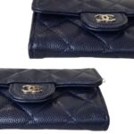 Chanel Pouch/ Card Holder Blue Grained Calfskin with Gold Hardware #RTYC-3 - Image 8