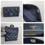 Chanel Pouch/ Card Holder Blue Grained Calfskin with Gold Hardware #RTYC-3 - Image 2