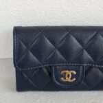 Chanel Pouch/ Card Holder Blue Grained Calfskin with Gold Hardware #RTYC-3 - Image 3