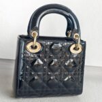 Christian Dior Lady Dior Mini Black Patent Leather with Gold Hardware #RTCL-5 - Image 3