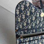 Christian Dior Saddle Pouch Chain/Clutch Blue Canvas with Leather and Gold Hardware #RTCS-1 - Image 10