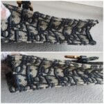 Christian Dior Saddle Pouch Chain/Clutch Blue Canvas with Leather and Gold Hardware #RTCS-1 - Image 9