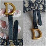 Christian Dior Saddle Pouch Chain/Clutch Blue Canvas with Leather and Gold Hardware #RTCS-1 - Image 16