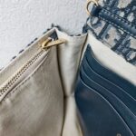 Christian Dior Saddle Pouch Chain/Clutch Blue Canvas with Leather and Gold Hardware #RTCS-1 - Image 22