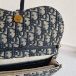 Christian Dior Saddle Pouch Chain/Clutch Blue Canvas with Leather and Gold Hardware #RTCS-1 - Image 11