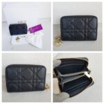 Christian Dior Small Lady Dior Voyageur Coin Purse Black Lambskin with Gold Hardware #RTYC-1 - Image 2