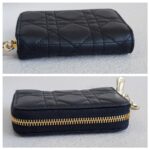 Christian Dior Small Lady Dior Voyageur Coin Purse Black Lambskin with Gold Hardware #RTYC-1 - Image 6