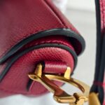 Dior Mini Saddle Bag Maroon Leather with Gold Hardware #RTLK-1 - Image 13
