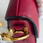 Dior Mini Saddle Bag Maroon Leather with Gold Hardware #RTLK-1 - Image 12