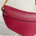 Dior Mini Saddle Bag Maroon Leather with Gold Hardware #RTLK-1 - Image 6