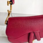 Dior Mini Saddle Bag Maroon Leather with Gold Hardware #RTLK-1 - Image 3