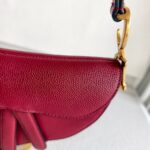 Dior Mini Saddle Bag Maroon Leather with Gold Hardware #RTLK-1 - Image 4