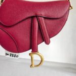Dior Mini Saddle Bag Maroon Leather with Gold Hardware #RTLK-1 - Image 5