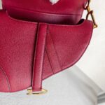 Dior Mini Saddle Bag Maroon Leather with Gold Hardware #RTLK-1 - Image 11