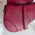 Dior Mini Saddle Bag Maroon Leather with Gold Hardware #RTLK-1 - Image 10