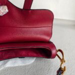 Dior Mini Saddle Bag Maroon Leather with Gold Hardware #RTLK-1 - Image 9