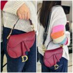 Dior Mini Saddle Bag Maroon Leather with Gold Hardware #RTLK-1 - Image 27