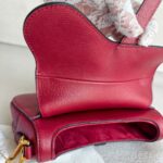 Dior Mini Saddle Bag Maroon Leather with Gold Hardware #RTLK-1 - Image 8
