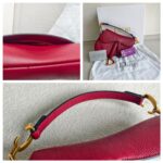 Dior Mini Saddle Bag Maroon Leather with Gold Hardware #RTLK-1 - Image 22