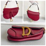 Dior Mini Saddle Bag Maroon Leather with Gold Hardware #RTLK-1 - Image 2