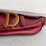 Dior Mini Saddle Bag Maroon Leather with Gold Hardware #RTLK-1 - Image 21