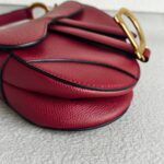 Dior Mini Saddle Bag Maroon Leather with Gold Hardware #RTLK-1 - Image 19