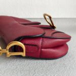 Dior Mini Saddle Bag Maroon Leather with Gold Hardware #RTLK-1 - Image 17