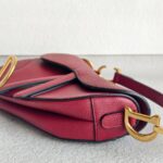Dior Mini Saddle Bag Maroon Leather with Gold Hardware #RTLK-1 - Image 18