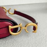 Dior Mini Saddle Bag Maroon Leather with Gold Hardware #RTLK-1 - Image 14