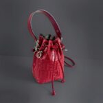 Fendi Mon Tresor Mini Bucket Bag Dark Red Calf Leather and Silver Hardware #RTLK-3