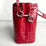 Fendi Mon Tresor Mini Bucket Bag Dark Red Calf Leather and Silver Hardware #RTLK-3 - Image 5