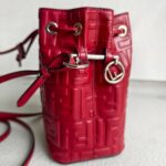 Fendi Mon Tresor Mini Bucket Bag Dark Red Calf Leather and Silver Hardware #RTLK-3 - Image 4
