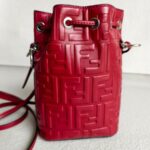 Fendi Mon Tresor Mini Bucket Bag Dark Red Calf Leather and Silver Hardware #RTLK-3 - Image 2