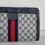 Gucci Vintage Clutch Grey/Brown Coated Canvas with Leather #RYTY-3 - Image 4