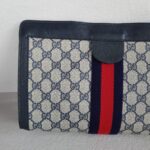 Gucci Vintage Clutch Grey/Brown Coated Canvas with Leather #RYTY-3 - Image 5