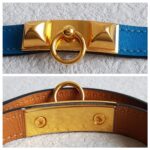 Hermes Size M Rivale Double Tour Bracelet Gold Plated Hardware #RSKE-1 - Image 7