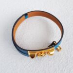 Hermes Size M Rivale Double Tour Bracelet Gold Plated Hardware #RSKE-1 - Image 6