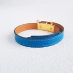 Hermes Size M Rivale Double Tour Bracelet Gold Plated Hardware #RSKE-1 - Image 3