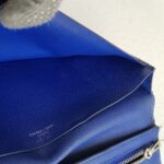 Hermes Bearn Long Wallet Blue Epsom Leather with Palladium Plated Hardware Bag #RYLR-7 - Image 23