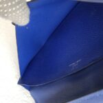 Hermes Bearn Long Wallet Blue Epsom Leather with Palladium Plated Hardware Bag #RYLR-7 - Image 24